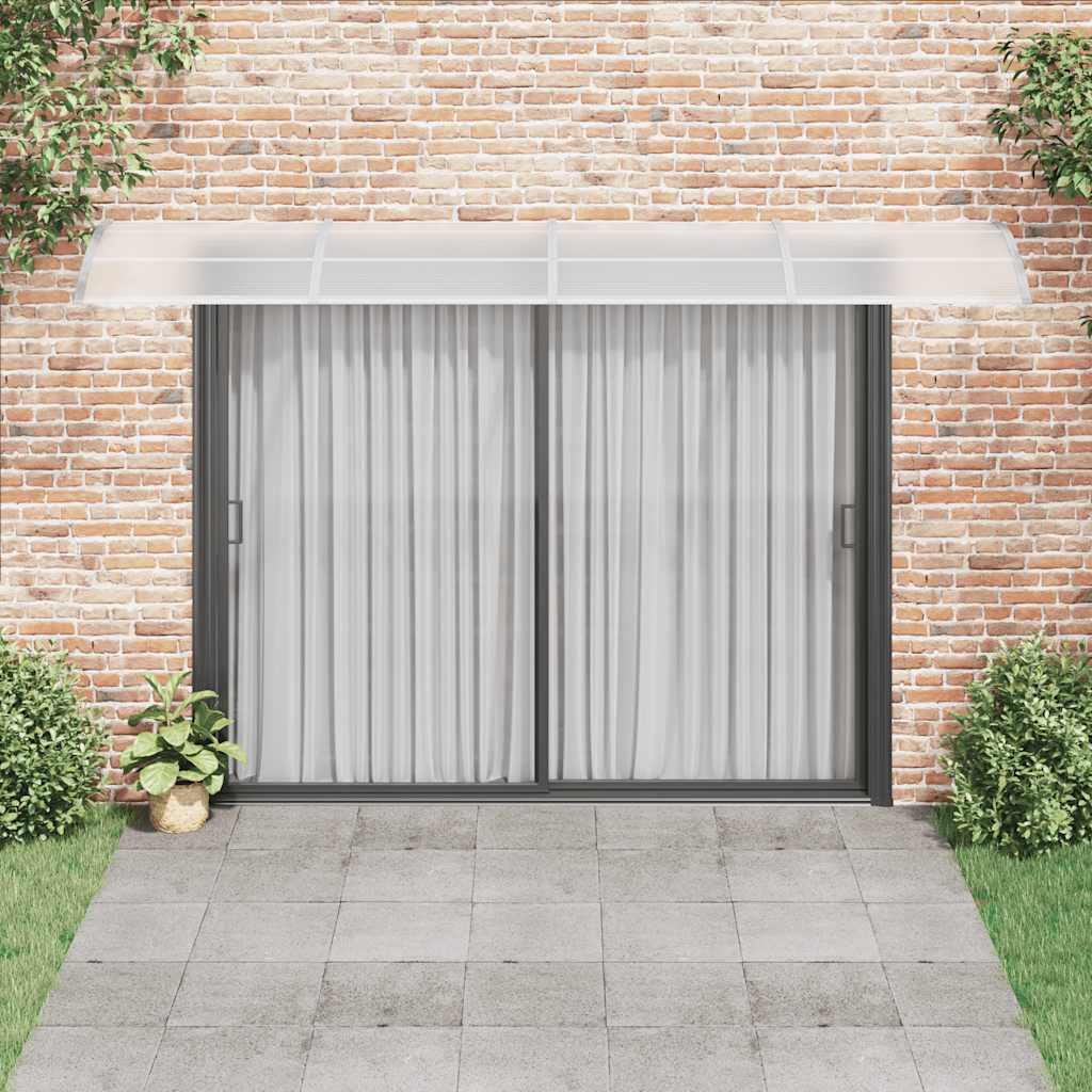 Türvordach Grau 400 x 100 cm Polycarbonat