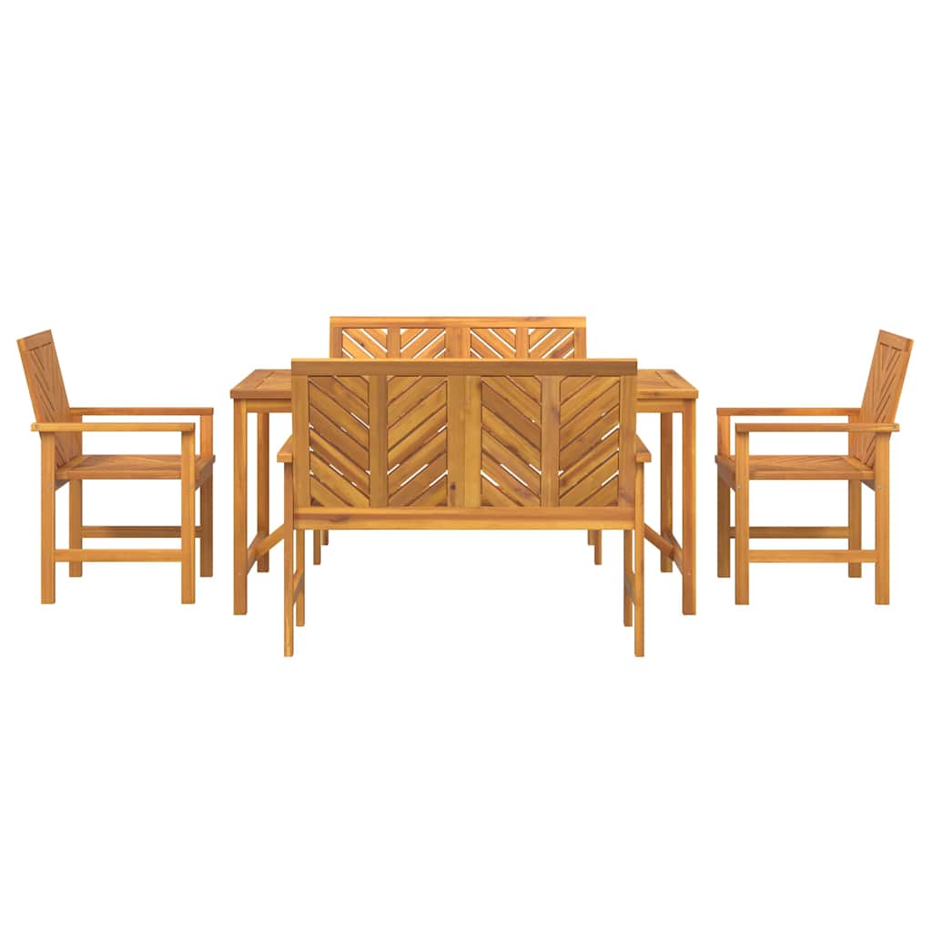Garten Essgruppe 5 pcs Braun Massivholz Akazie