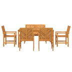 Garten Essgruppe 6 pcs Braun Massivholz Akazie