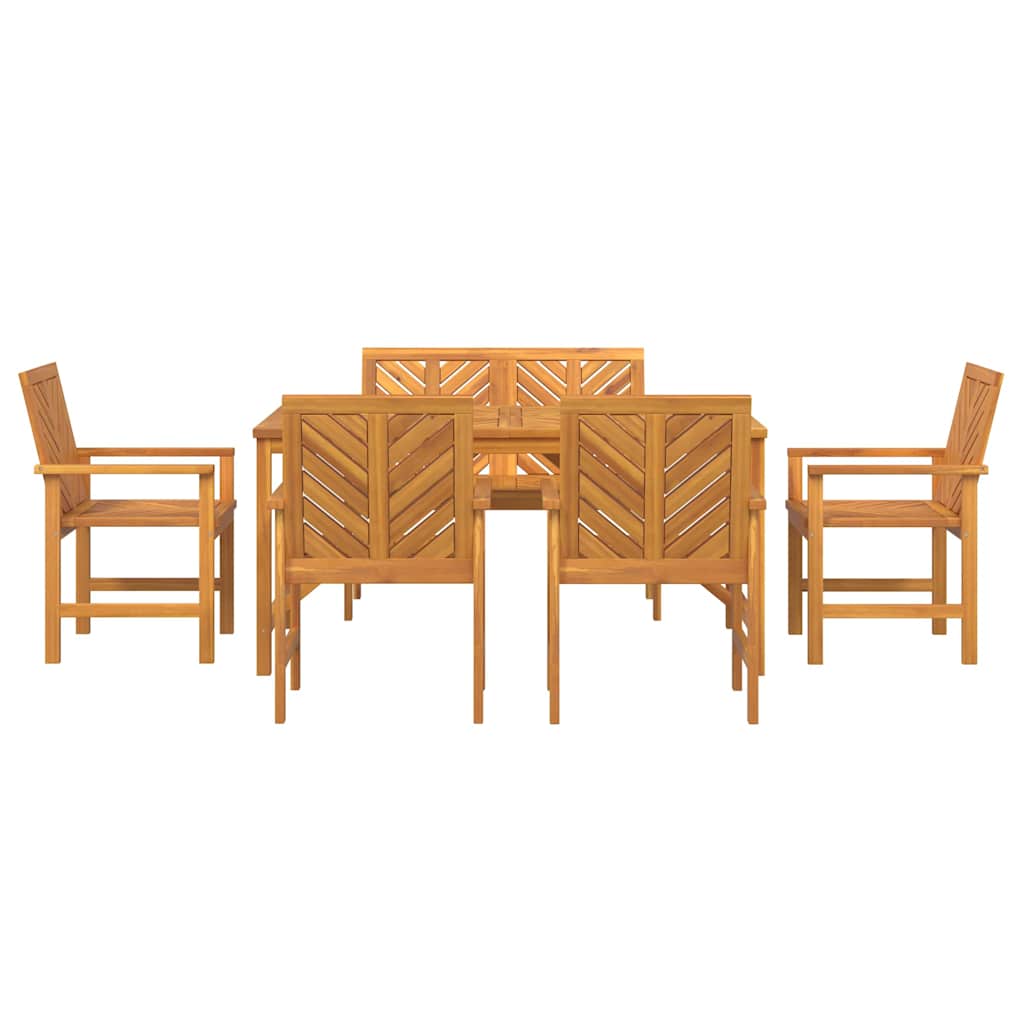 Garten Essgruppe 6 pcs Braun Massivholz Akazie