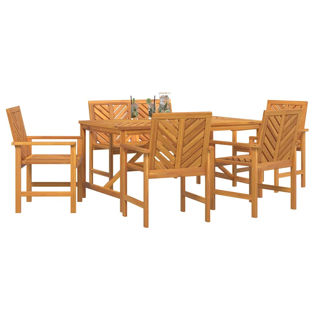 Garten Essgruppe 6 pcs Braun Massivholz Akazie