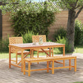 Garten Essgruppe 4 pcs Braun Massivholz Akazie