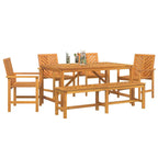 Garten Essgruppe 6 pcs Braun Massivholz Akazie