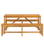 Garten Essgruppe 3 pcs Braun Massivholz Akazie