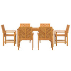 Garten Essgruppe 7 pcs Braun Massivholz Akazie