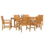 Garten Essgruppe 7 pcs Braun Massivholz Akazie