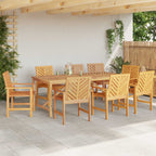 Garten Essgruppe 9 pcs Braun Massivholz Akazie