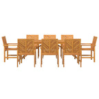 Garten Essgruppe 9 pcs Braun Massivholz Akazie