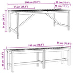 Garten Essgruppe 3 pcs Braun Massivholz Akazie