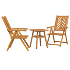 Garten Essgruppe 3 pcs Braun Massivholz Akazie