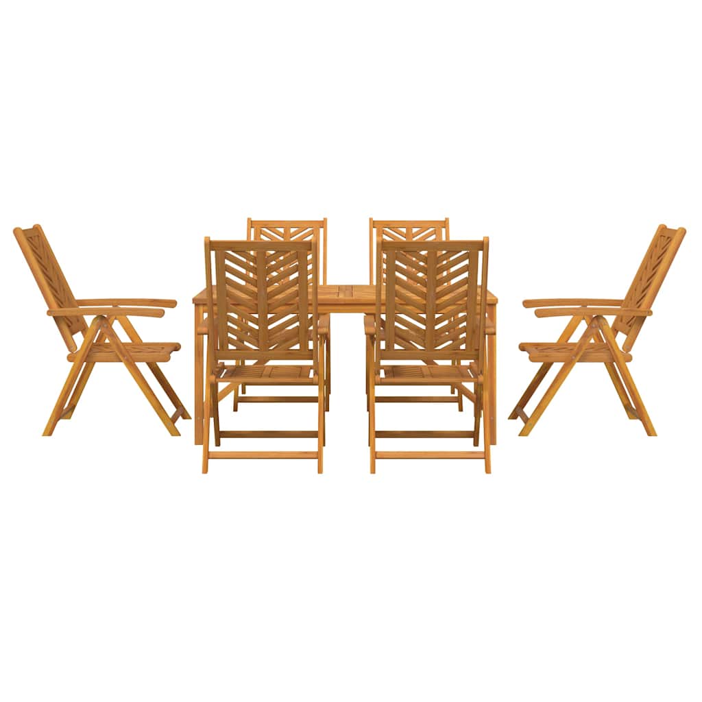 Garten Essgruppe 7 pcs Braun Massivholz Akazie