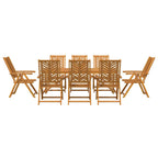 Garten Essgruppe 9 pcs Braun Massivholz Akazie