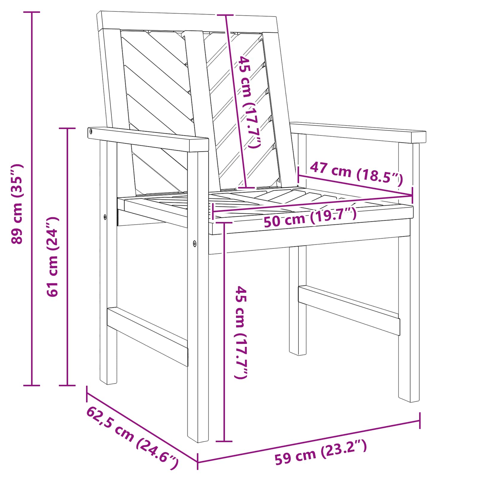 Garten-Lounge-Set 4 pcs Braun Massivholz Akazie