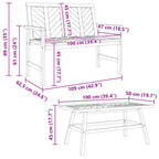 Garten-Lounge-Set 3 pcs Braun Massivholz Akazie