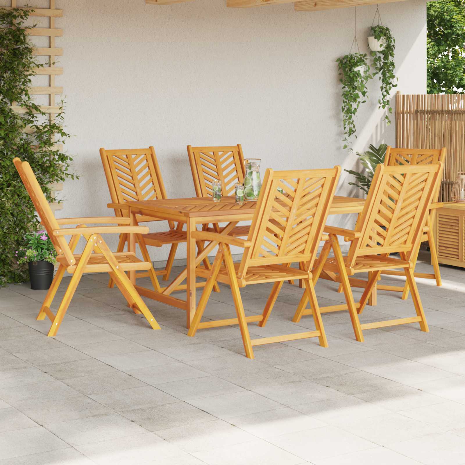 Gartenstuhl 6 pcs Braun 57 x 72 x 109 cm Massivholz Akazie