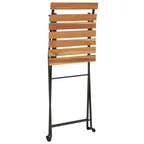 Bistrostühle 4 Stk. Klappbar Massivholz Teak und Stahl