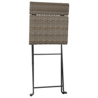 Bistrostühle 2 Stk. Klappbar Grau Poly Rattan und Stahl