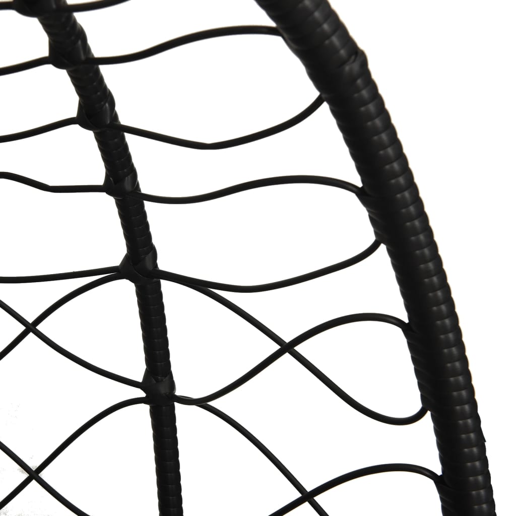 Hängesessel mit Kissen Cremeweiß Poly Rattan & Stahl