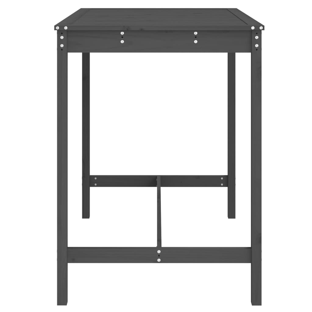 Gartentisch Grau 121x82,5x110 cm Massivholz Kiefer
