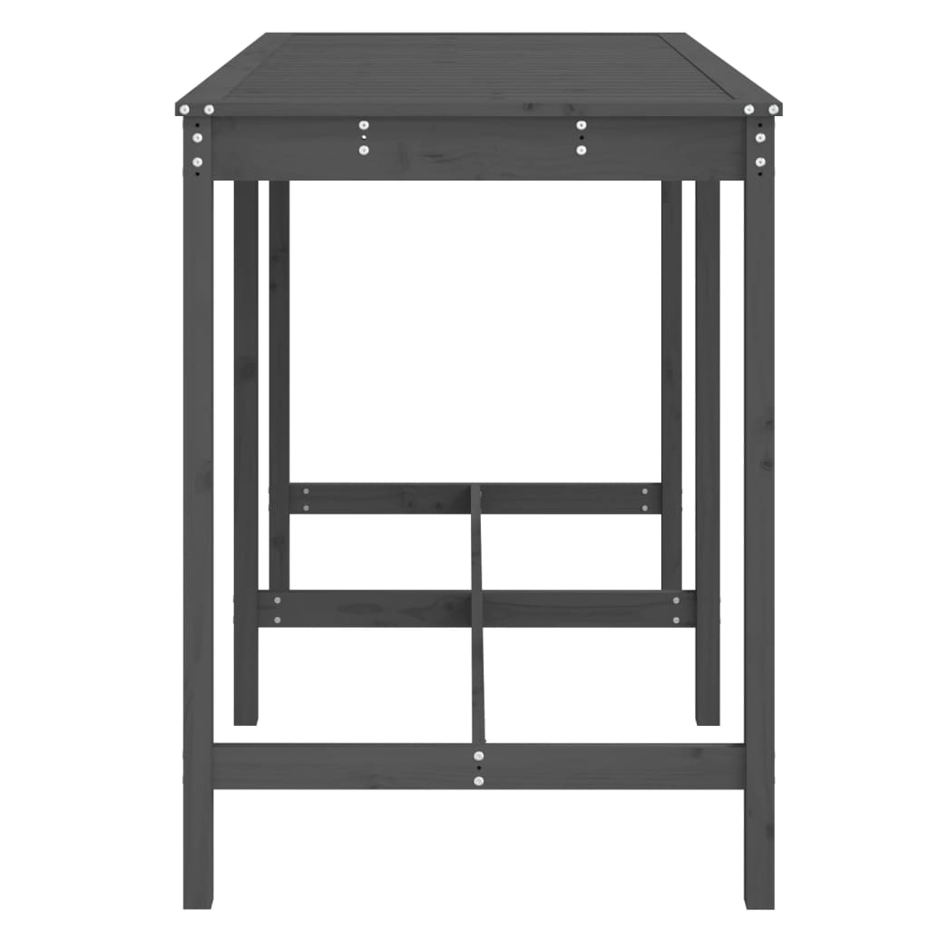 Gartentisch Grau 159,5x82,5x110 cm Massivholz Kiefer