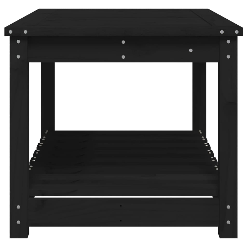 Gartentisch Schwarz 82,5x50,5x45 cm Massivholz Kiefer