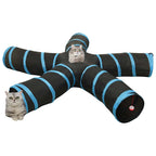 Katzentunnel 5-Wege Schwarz und Blau 25 cm Polyester