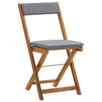 3-tlg. Bistro-Set Klappbar mit Kissen Massivholz Akazie