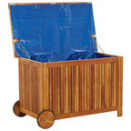 Gartentruhe mit Rollen 90x50x58 cm Massivholz Akazie
