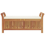 Garten-Truhenbank mit Kissen 126 cm Massivholz Akazie