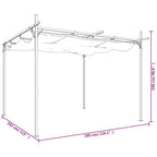 Pergola mit Schiebedach Taupe 295x292x230 cm
