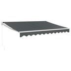 Markise Einziehbar Anthrazit 3,5x2,5 m Stoff und Aluminium