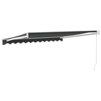 Markise Einziehbar Anthrazit 3,5x2,5 m Stoff und Aluminium