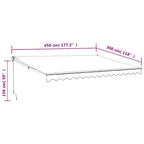 Markise Einziehbar Anthrazit 4,5x3 m Stoff und Aluminium