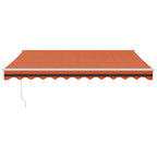 Markise Einziehbar Orange und Braun 3x2,5 m Stoff und Aluminium