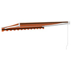 Markise Einziehbar Orange und Braun 3x2,5 m Stoff und Aluminium