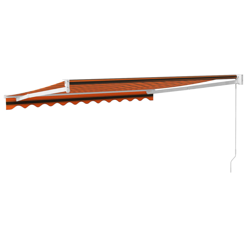 Markise Einziehbar Orange und Braun 3x2,5 m Stoff und Aluminium