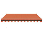 Markise Einziehbar Orange und Braun 3,5x2,5 m Stoff & Aluminium