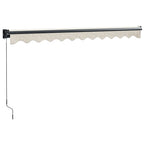 Markise Einziehbar Creme 3,5x2,5 m Stoff und Aluminium