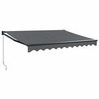 Markise Einziehbar Anthrazit 3,5x2,5 m Stoff und Aluminium