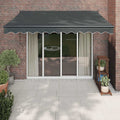 Markise Einziehbar Anthrazit 3,5x2,5 m Stoff und Aluminium