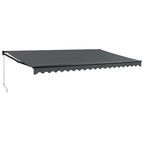Markise Einziehbar Anthrazit 5x3 m Stoff und Aluminium