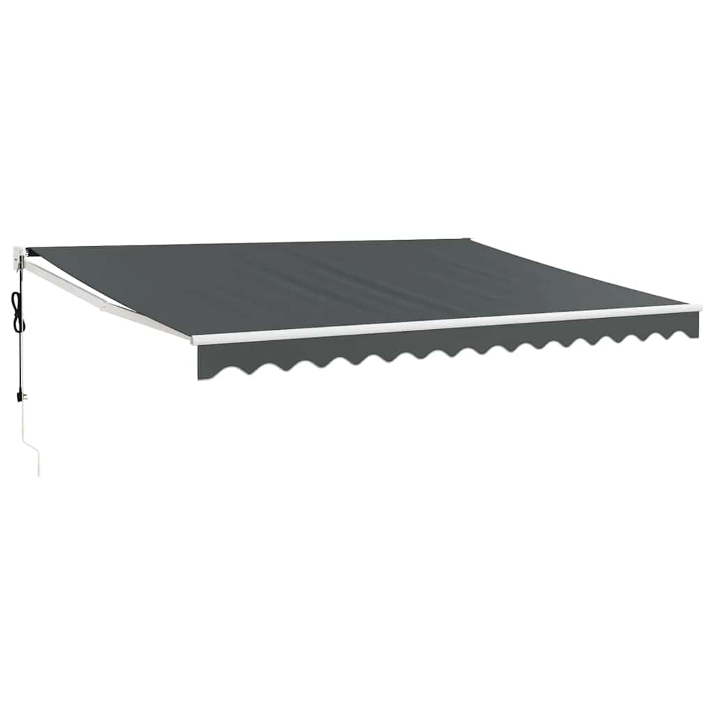 Elektrische Markise mit Kurbel Anthrazit 5x3 m