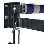 Elektrische Markise mit Kurbel Blau und Weiß 4x3 m