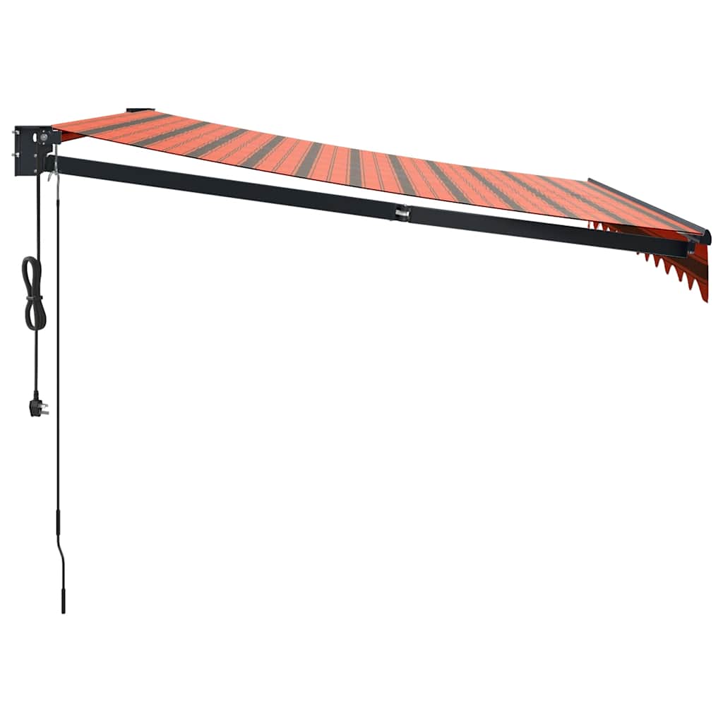 Elektrische Markise mit Kurbel Orange und Braun 3x2,5 m