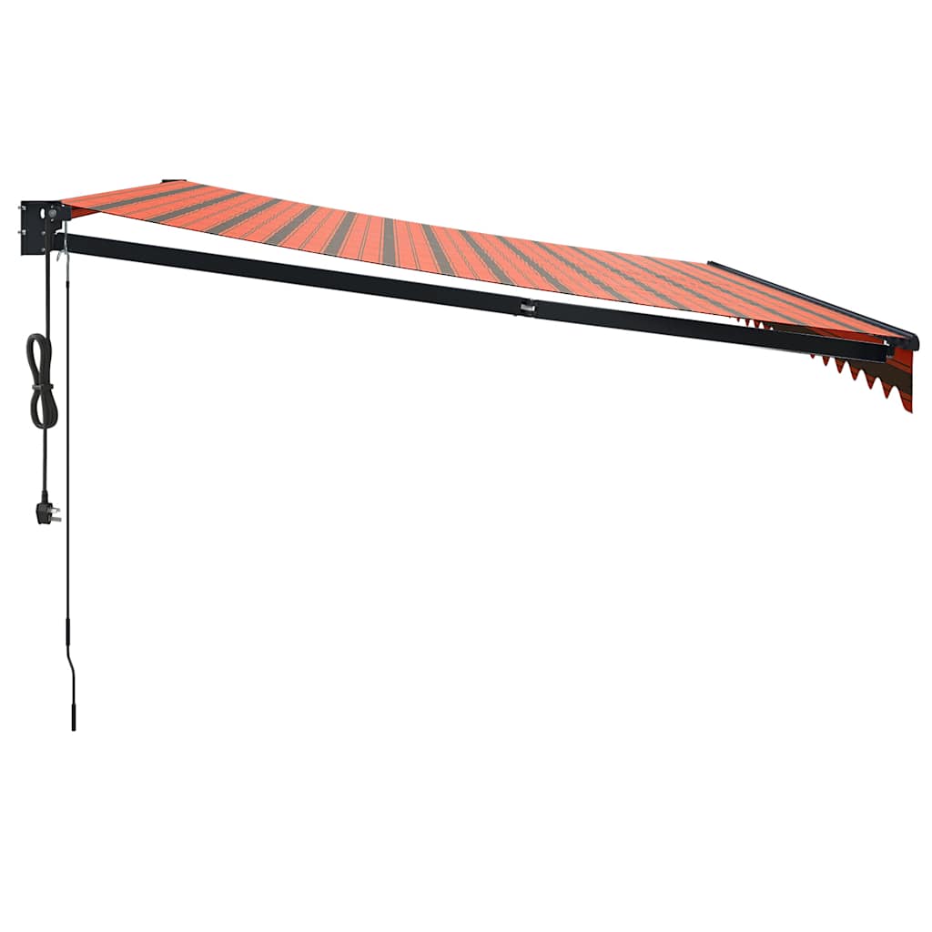 Elektrische Markise mit Kurbel Orange und Braun 4x3 m