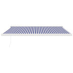 Markise Einziehbar Blau und Weiß 4x3 m Stoff und Aluminium