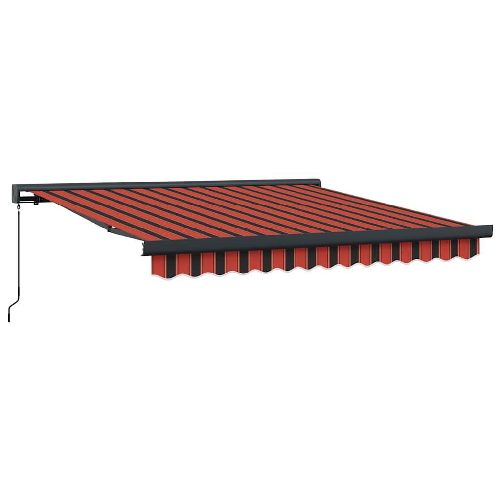 Markise Einziehbar Orange und Braun 3,5x2,5 m Stoff & Aluminium