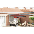 Markise Einziehbar Orange und Braun 3,5x2,5 m Stoff & Aluminium