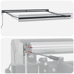 Markise Einziehbar Gelb und Weiß 3,5x2,5 m Stoff und Aluminium