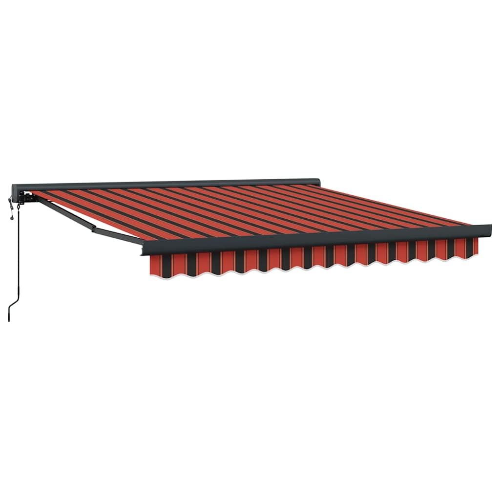 Markise Einziehbar Orange und Braun 3x2,5 m Stoff und Aluminium
